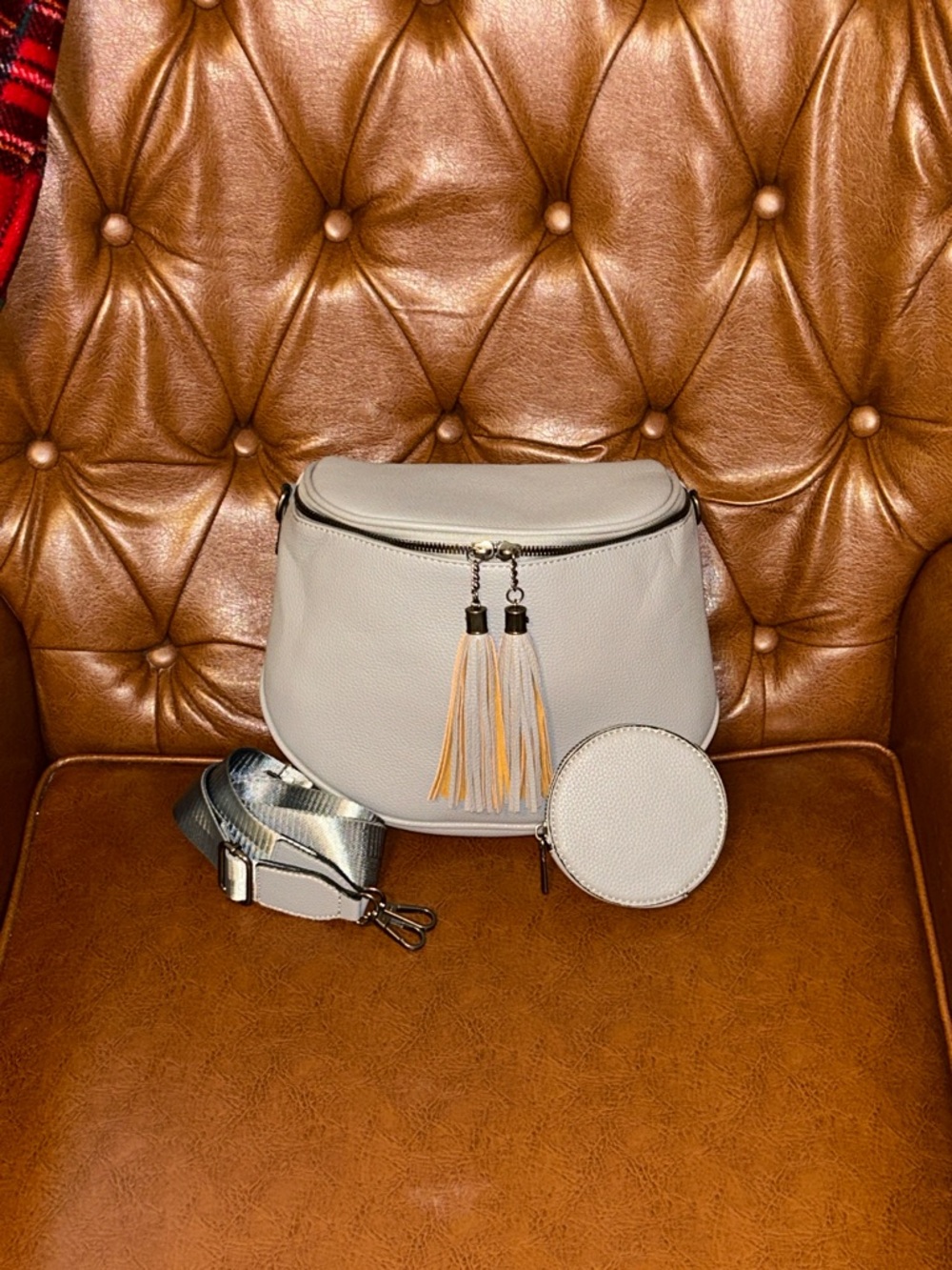 Stylish Crossbody Bag with Tassel Accent